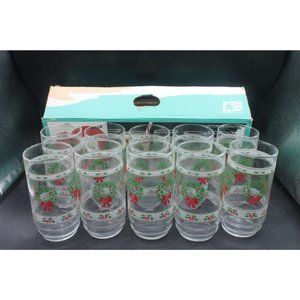 10 Piece Drinkware Set Victorian Christmas Glasses